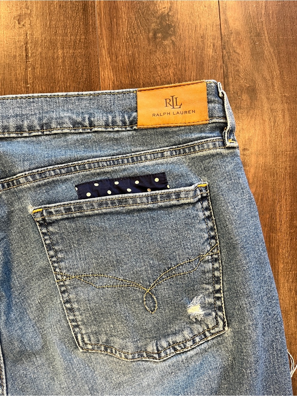 Polo Ralph Lauren Women's Patchwork Boyfriend Crop Jeans Size 16 - Picture 6 of 6